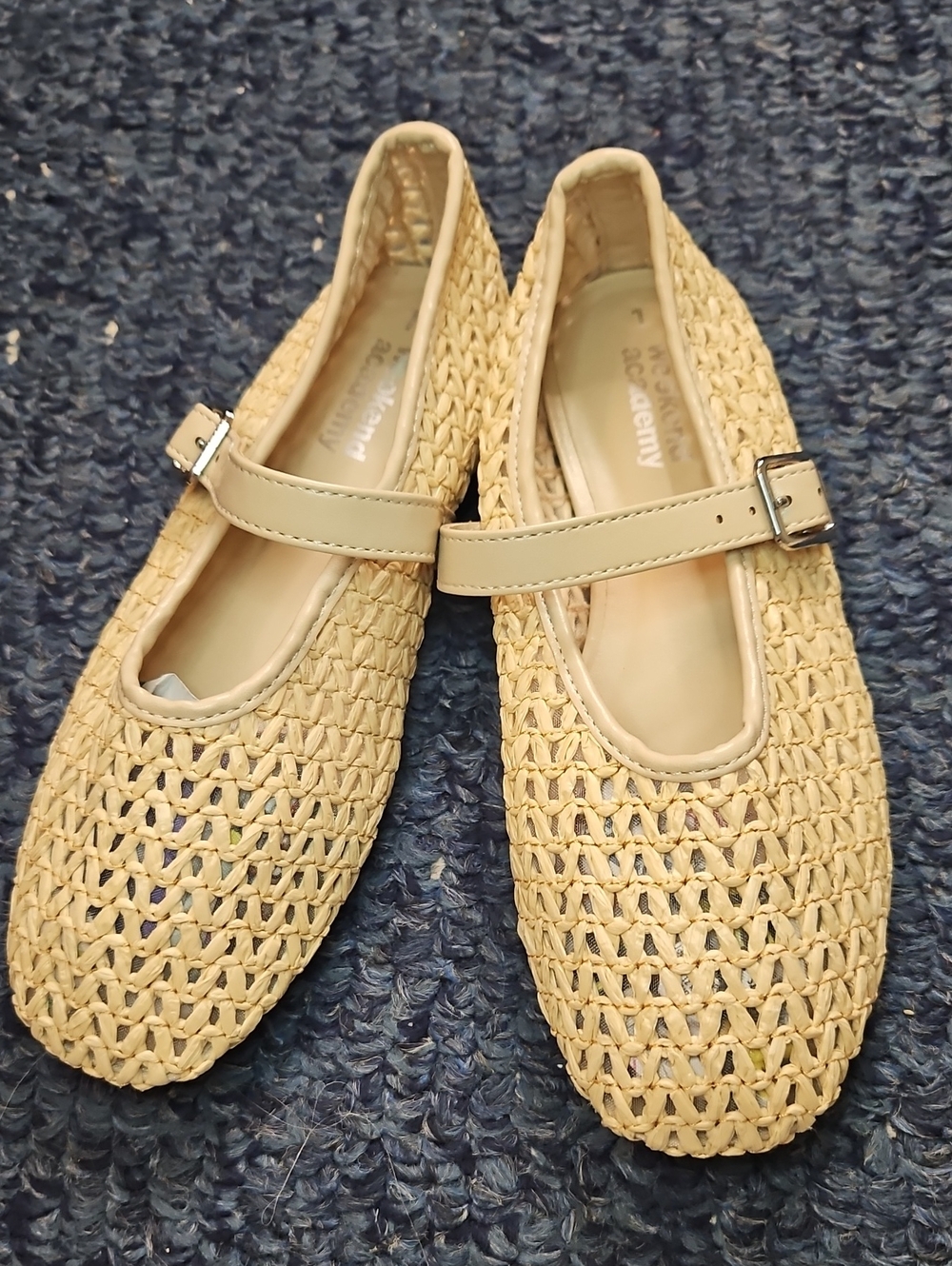 Girls' Woven Mary Jane Dress Shoes in Light Beige